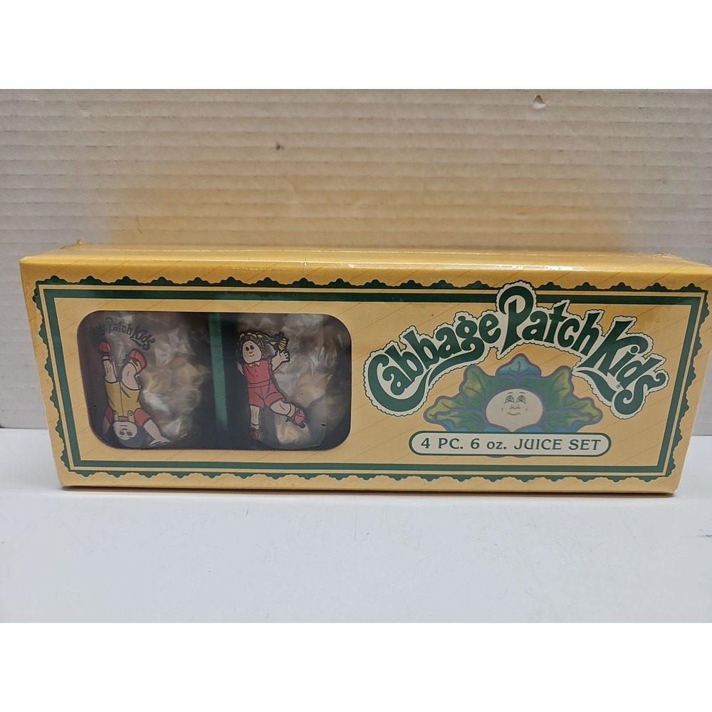 New Sealed Vintage 1983 Cabbage Patch Kids 12oz. Juice Glasses 4 Piece Set